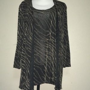 Women’s XL JM Collection Black and Gold Blouse